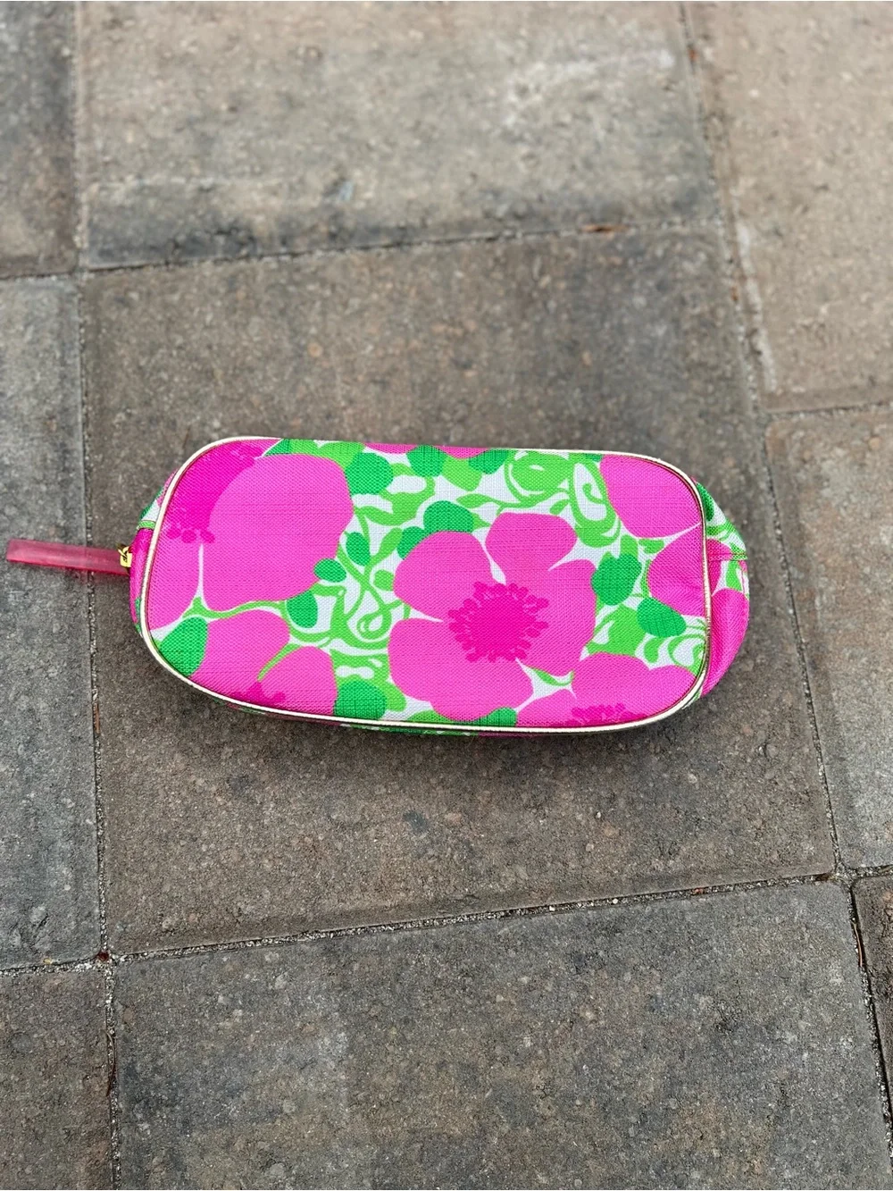 Lily Pulitzer For Estee Lauder Cosmetic Bag Pink Green Floral